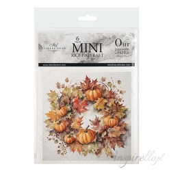 Zestaw papierów ryżowych 14,8x14,8cm  wianek, jesień, dynie, liście