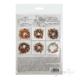 Zestaw papierów ryżowych 14,8x14,8cm  widok jesień, liście