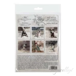 Zestaw papierów ryżowych 14,8x14,8cm Boże narodzenie, dziewczynki