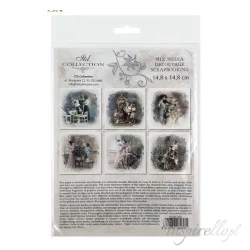 Zestaw papierów ryżowych 14,8x14,8cm Boże narodzenie, choinka, rodzina