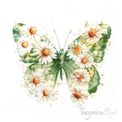 Serwetka  - Motyl, kwiaty