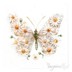 Serwetka  - Motyl, kwiaty