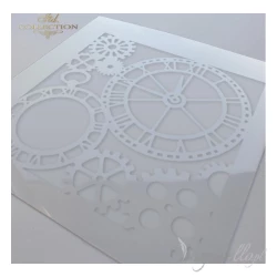Szablon maska 16x16cm - Zegar, mechanizm