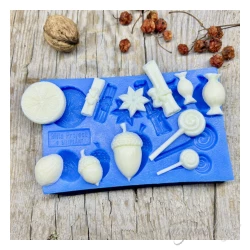 FOREMKA SILIKONOWA ŚWIĄTECZNE DROBIAZGI 10,7 cm x 6,7 cm