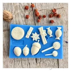 FOREMKA SILIKONOWA ŚWIĄTECZNE DROBIAZGI 10,7 cm x 6,7 cm