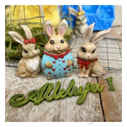 FOREMKA SILIKONOWA ZAJĄCZKI I NAPIS ALLELUJA 9,8 x 8,5cm