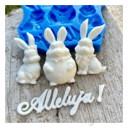 FOREMKA SILIKONOWA ZAJĄCZKI I NAPIS ALLELUJA 9,8 x 8,5cm