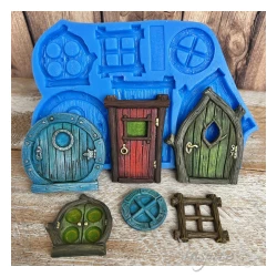 FOREMKA SILIKONOWA BAJKOWE DRZWI I OKNA 16,3 x 10,7 cm