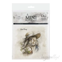 Zestaw papierów ryżowych 14,8x14,8cm Wielkanoc, zając, vintage