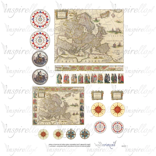 Elektroniczny papier decoupage: mapa - ODBICIE LUSTRZANE