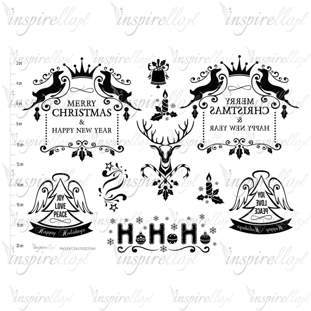 Elektroniczny papier decoupage: Boże Narodzenie - napisy