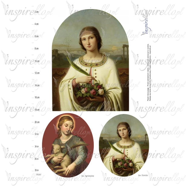 Elektroniczny papier decoupage: ikona św. Dorota i św. Agnieszka