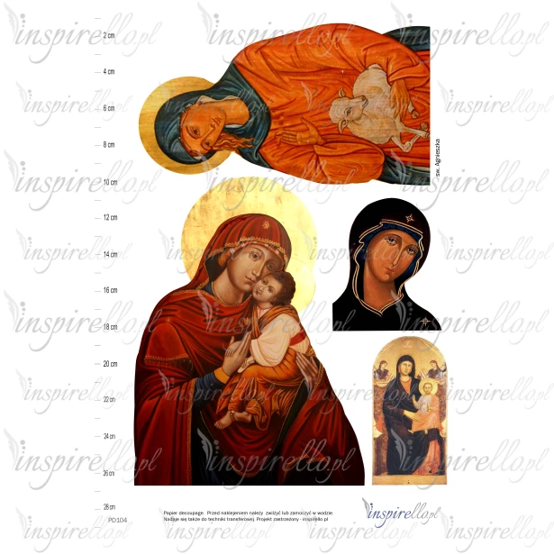 Elektroniczny papier decoupage: ikona św. Agnieszka + św. Rodzina