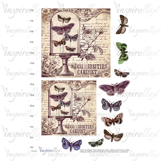 Elektroniczny papier decoupage: obrazki vintage - kwiaty i motyle